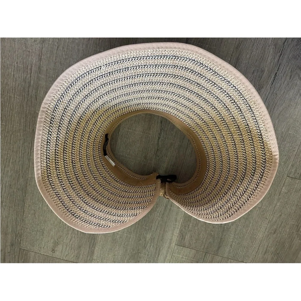 Magid Hat Adjustable‎ Headband Beach Sun Visor Floppy Brim Woven Natural Paper